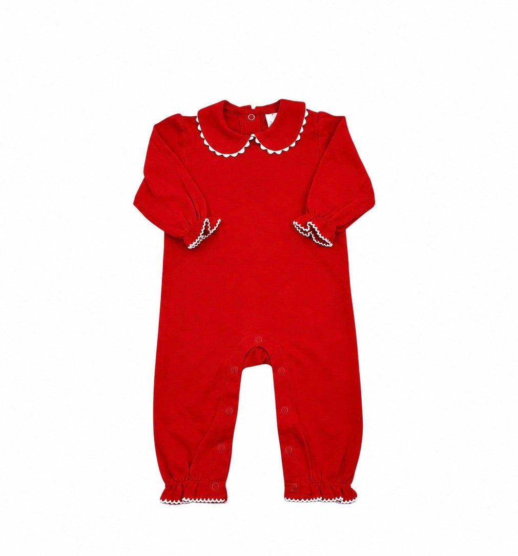 Romper - Scalloped Collared LS