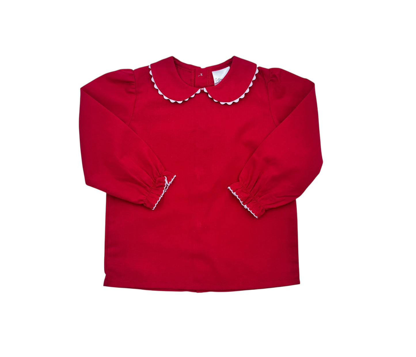 Shirt - Woven Scalloped Collar LS