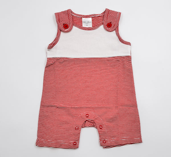 Romper - Red Striped Boy