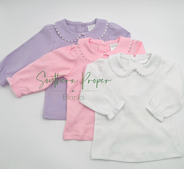 Shirt- Scalloped Collared LS