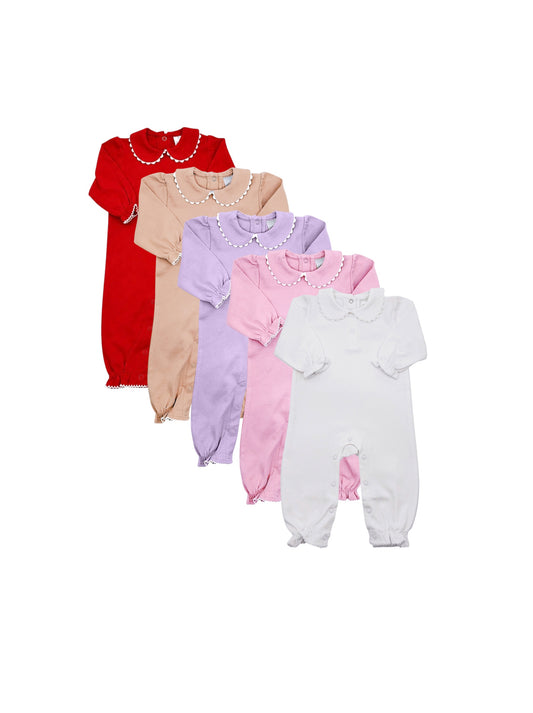 Romper - Scalloped Collared LS