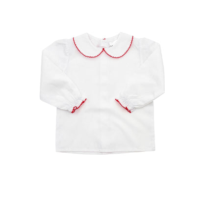 Shirt - Woven Picot Collar LS