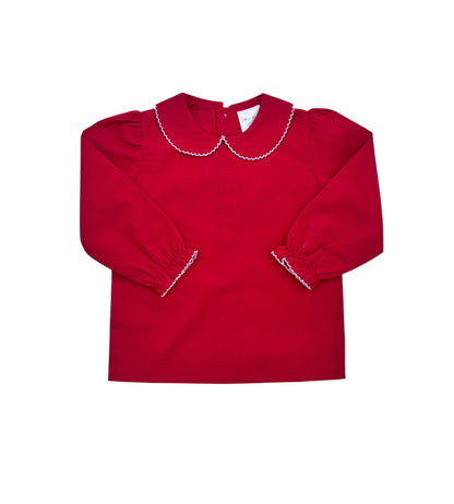 Shirt - Woven Picot Collar LS