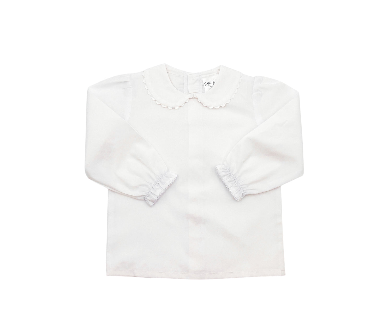 Shirt - Woven Scalloped Collar LS
