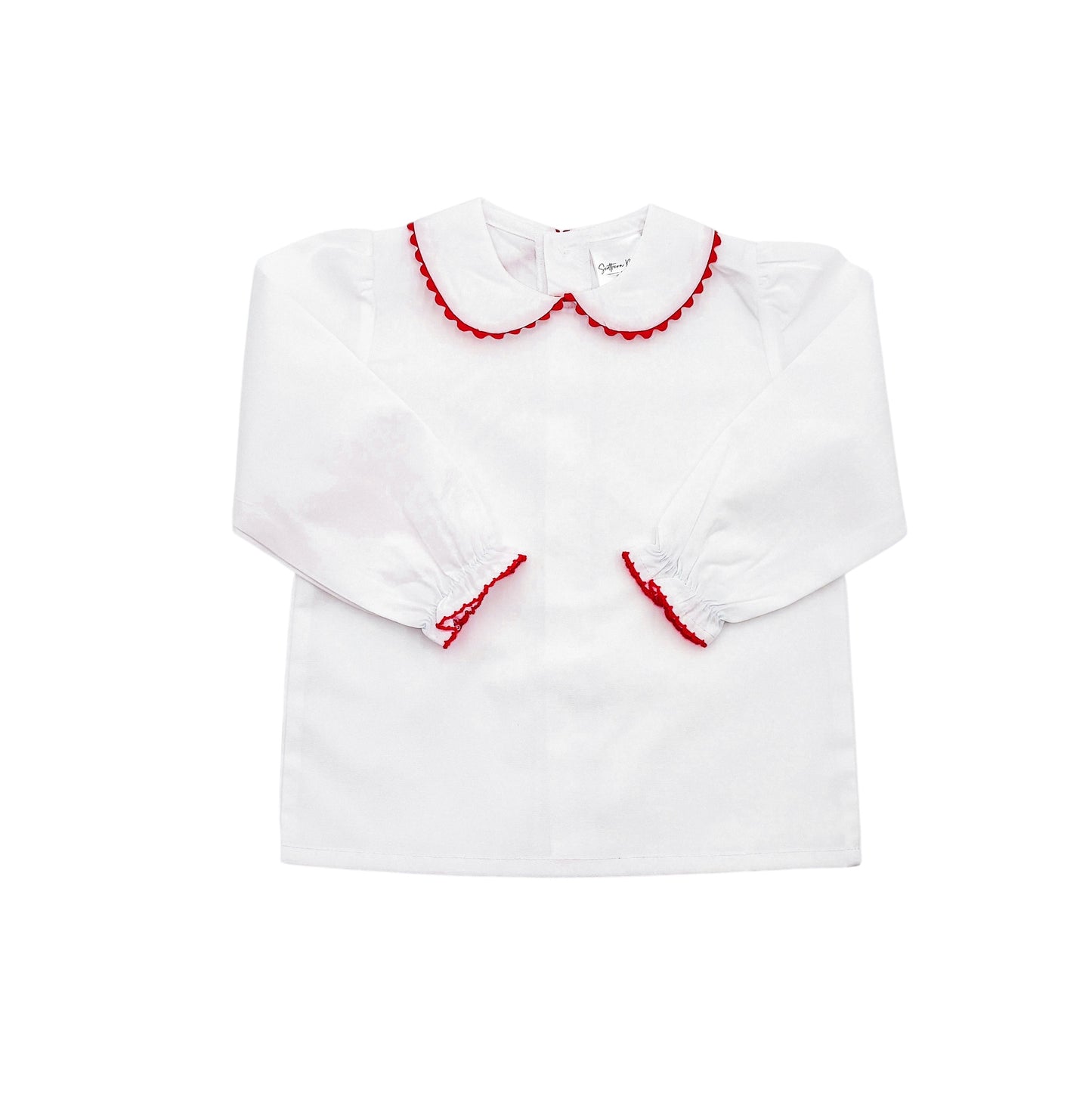 Shirt - Woven Scalloped Collar LS