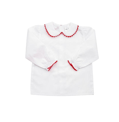 Shirt - Woven Scalloped Collar LS