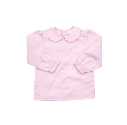 Shirt - Woven Scalloped Collar LS