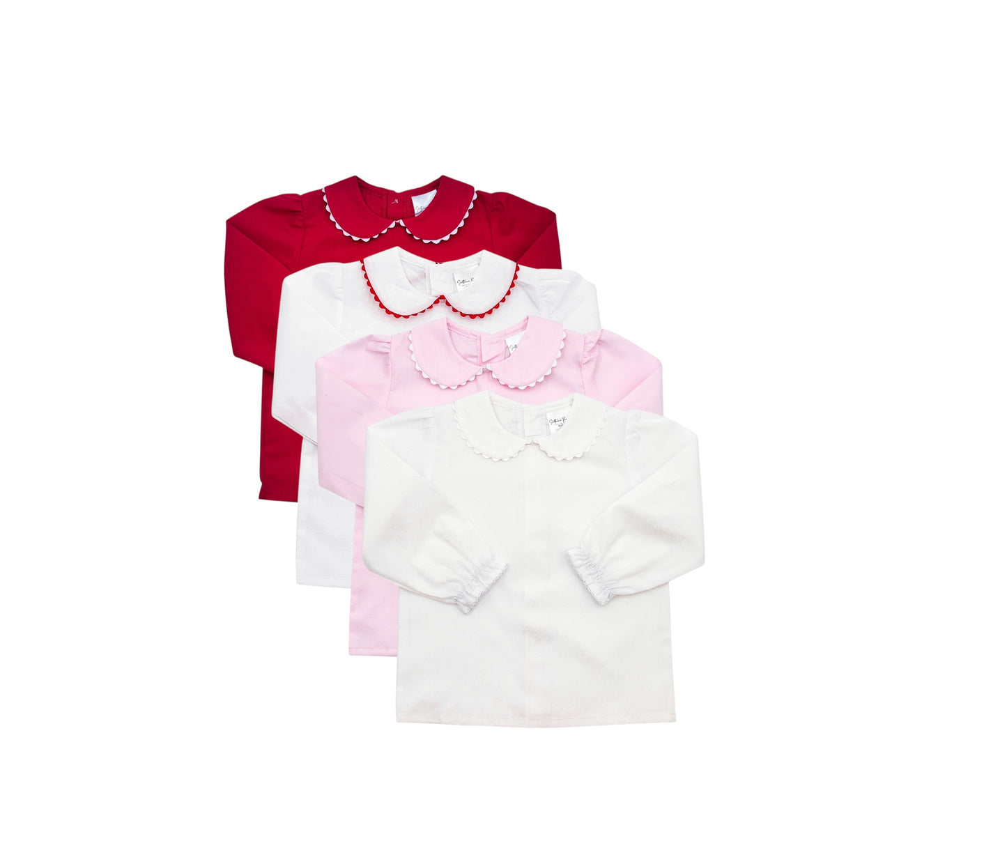 Shirt - Woven Scalloped Collar LS