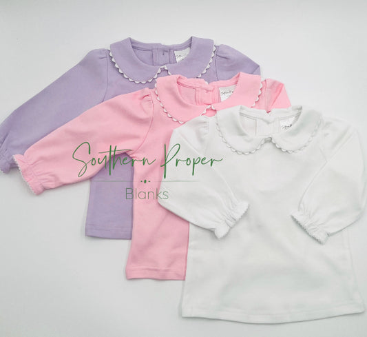 Shirt- Scalloped Collared LS